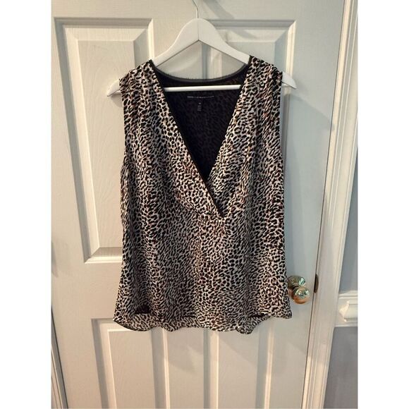 WHBM Leopard Print Surplice Swing Tank Top sz 16 EUC - Picture 1 of 8